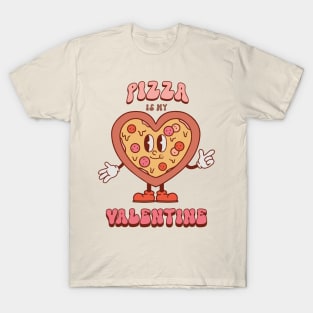 Pizza is My Valentine Retro Heart - Anti Valentine's Day T-Shirt